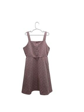 Love Squared Girls Pink Textured Bow Jacquard Fit & Flare Dress Sz 10/12 Jumper